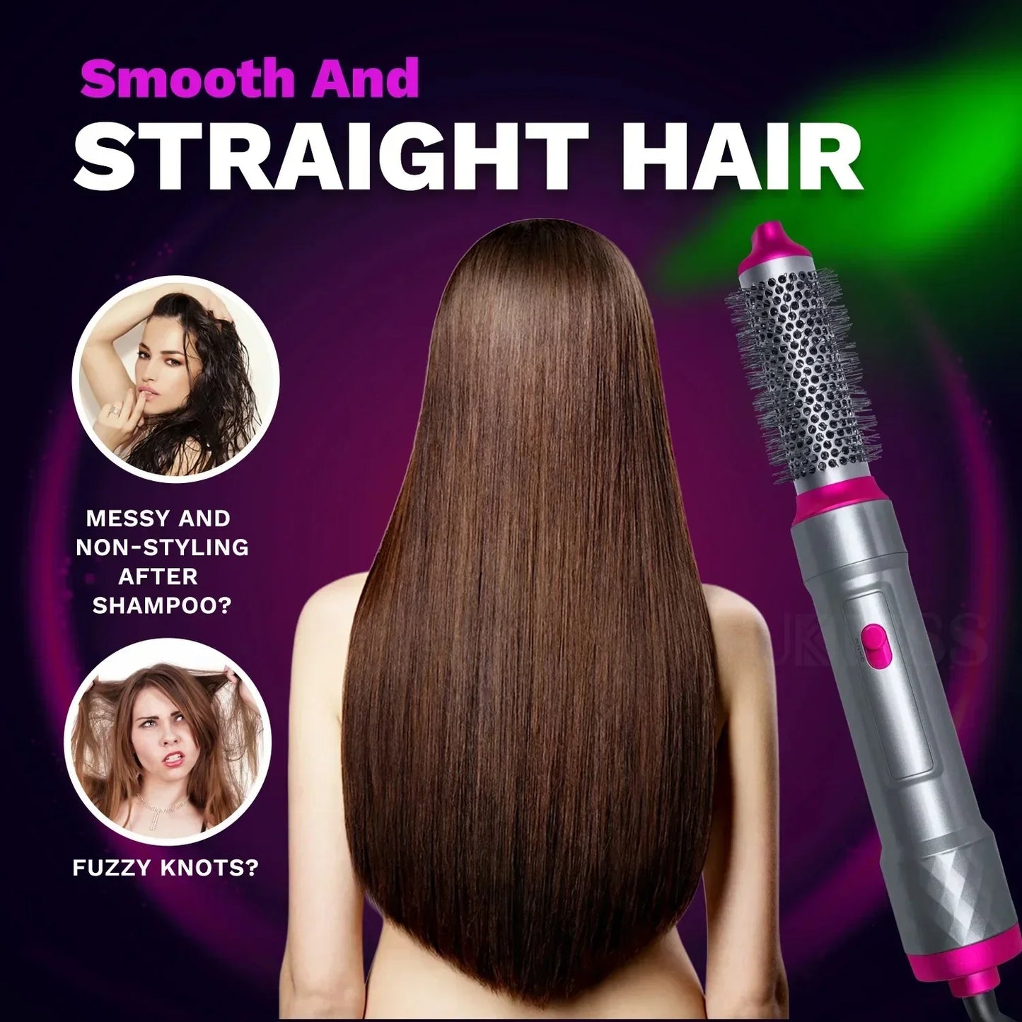 5-in-1 Professional Hair Styling Set – Straightener, Curler, Hot Comb & Hair Dryer