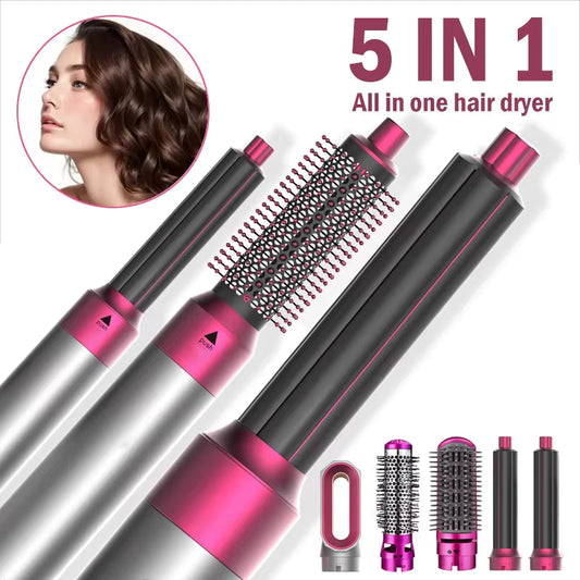 5-in-1 Professional Hair Styling Set – Straightener, Curler, Hot Comb & Hair Dryer