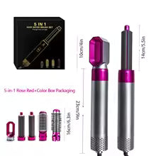 5-in-1 Professional Hair Styling Set – Straightener, Curler, Hot Comb & Hair Dryer