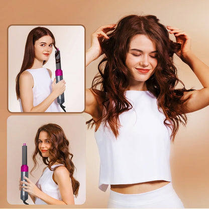5-in-1 Professional Hair Styling Set – Straightener, Curler, Hot Comb & Hair Dryer
